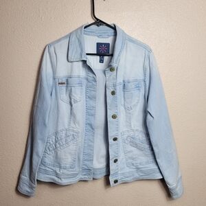 Isaac MizrahiBlue  Women's TRUE DENIM Jean Jacket with Patch Pockets Size 8